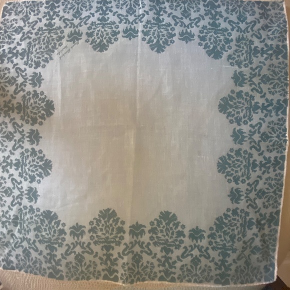 Vintage Art Nouveau Hand Block Print Handkerchief - Picture 3 of 4